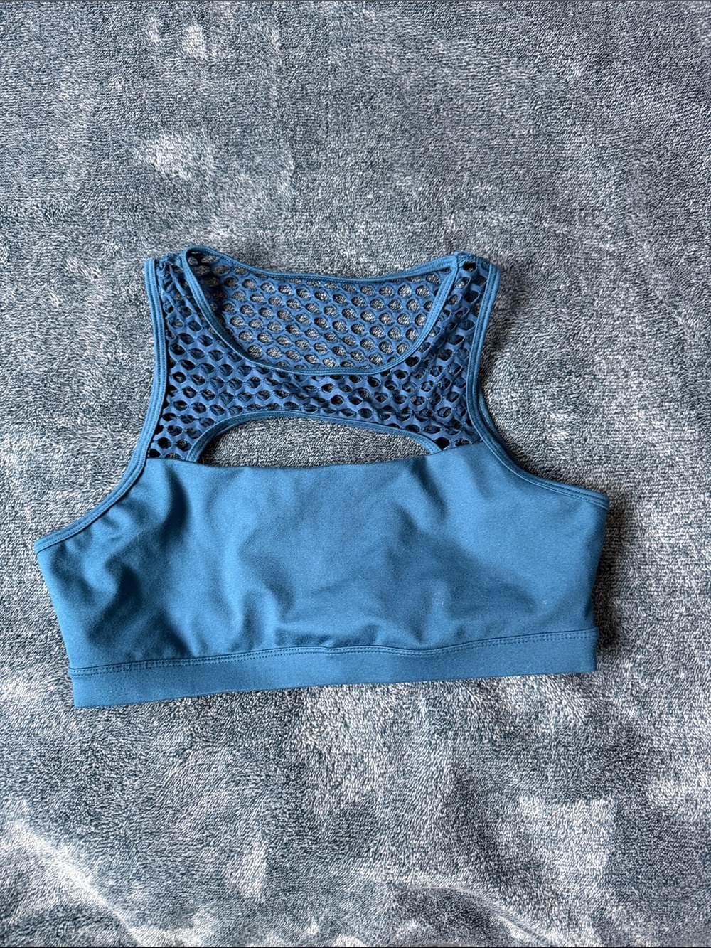 POPFLEX Blue Cutout-Back Sports Bra
